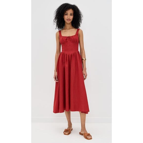 Reformation Balia Linen Tank Midi Dress - 12 - Picture 2 of 6